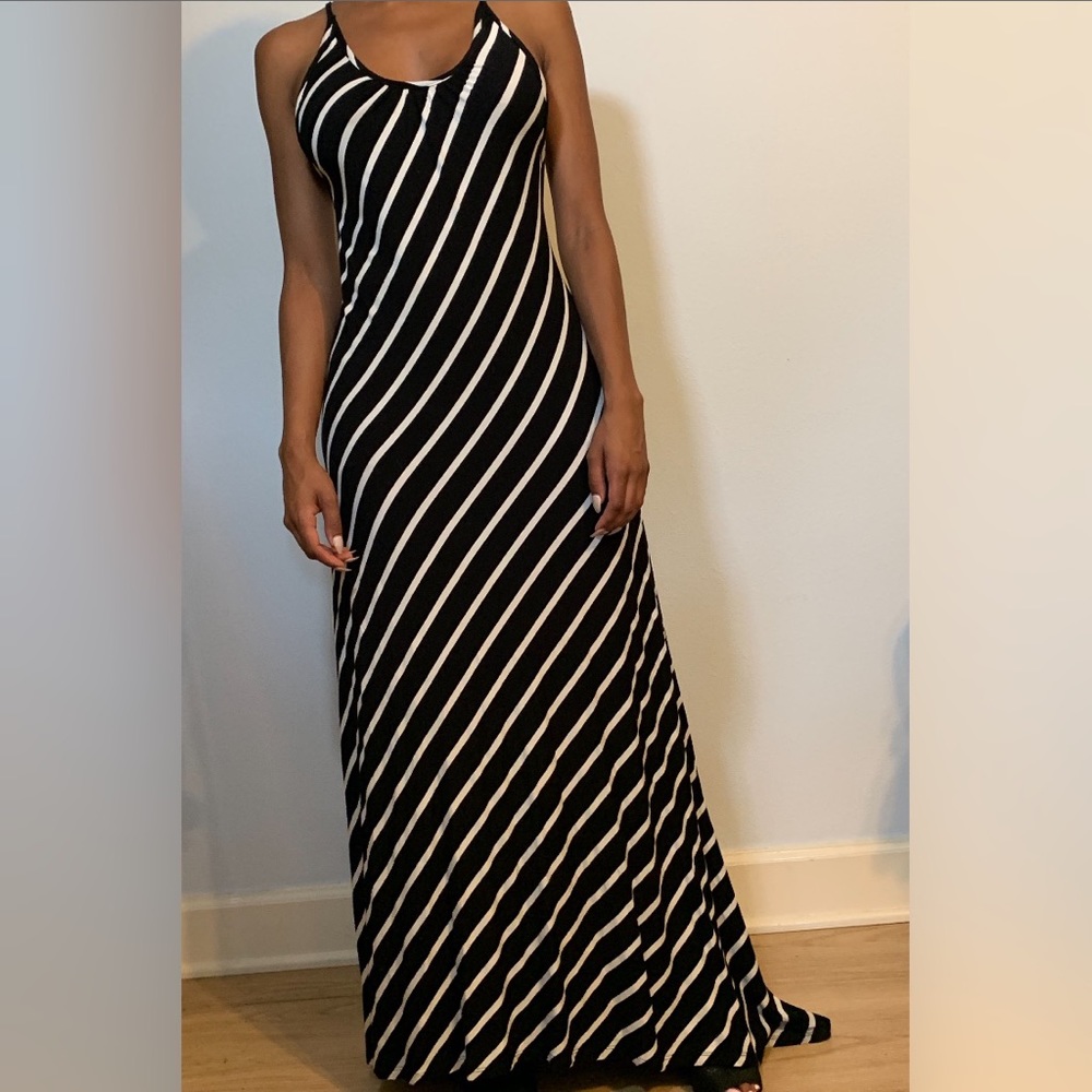 Feather Stripped Dress